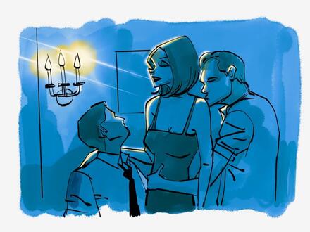 Couple re�oit pour massage 4 mains